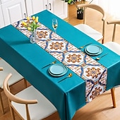 cheap Tablecloth-Waterproof Tablecloth PVC Oilproof Rectangle Table Cloth Table Cover for Party, Family Dining, Restrant