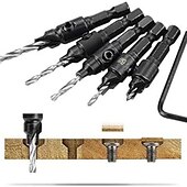economico Strumenti manuali-Set di 5 punte per trapano svasatore per la lavorazione del legno, con codolo esagonale da 1/4 &quot;per la lavorazione del legno fai da te con una chiave a L # 5 # 6 # 8 # 10 # 12