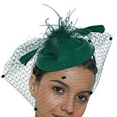 preiswerte Faszinator-Fascinatoren Künstliche Feder Kentucky Derby Pferderennen Cocktail Elegant Britisch Mit Feder Blumig Kopfschmuck Kopfbedeckung