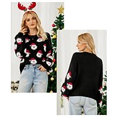 preiswerte Hässlicher Pullover-Anime Bischofsärmel Hässlicher Weihnachtspullover Pullover Jumper Weihnachtsmann Lustig für Damen Erwachsene 3D-Druck  für Weihnachten Karneval Neujahr Party Alltagstauglich