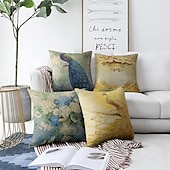 billige dyrestil-vintage peacock dobbel sideputetrekk 1 stk mykt putetrekk putetrekk til sofa soverom stue overlegen kvalitet maskinvaskbar