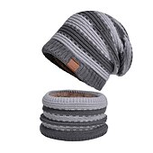levne Klobouky-2ks/set dámská zimní čepice pletená šála &amp; souprava čepice větruodolná zimní zateplená čepice pro venkovní cyklistické lyžování