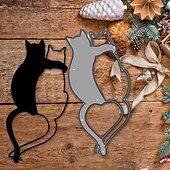 preiswerte Wandschablonen-1 Stück Metall-Stanzformen, Schnittform, Tier, Katze, Dekoration, Sammelalbum, Papier, Handwerk, Messerform, Klingenstanzer, Schablonen
