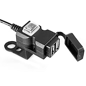 billige Motorsykkel- og ATV-tilbehør-universal dobbel usb port 12v vanntett motorsykkel motorsykkel styrelader 5v 1a/2.1a adapter strømadapter for mobiltelefon