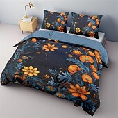 cheap Duvet Cover Sets-Floral Pattern Duvet Cover Set Comforter Set,Printed Comforter Cover Cotton Bedding Sets With Envelope Pillowcase,  Room Decor King Queen Duvet Cover