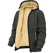 halpa fleece villapaidat-Miesten Huppari Täysi vetoketjullinen huppari Fleecetakki Musta Valkoinen Viini Armeijan vihreä Laivaston sininen Hupullinen Tavallinen Urheilu ja ulkoilu Päivittäin Pyhäpäivä Vintage Katutyyli