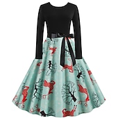 preiswerte Für Frauen-Weihnachtsmann Weihnachtskleid Ausgefallenes Weihnachtskleid Damen Weihnachten 1950er Erwachsene Weihnachten Neujahr Heiligabend Weihnachten Party Silvester Kleid