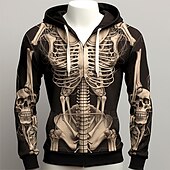 cheap Men&#039;s 3D Hoodies-Men&#039;s Color Block Graphic Prints Hoodie Hoodies Sweatshirt Zip Hoodie Long Sleeve Hooded Sweatshirt Hooded Classic 3D Print Vacation Holiday Streetwear Light Brown Brown Pocket Print Spring &amp;  Fall