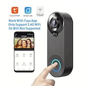 olcso Videós kaputelefonok-wifi csengő továbbfejlesztett csengő kamera vezeték nélküli 2.4g wifi intelligens ajtócsengő éjjellátó funkcióval pir érzékelő emlékeztető támogatás 32g tf kártya fényképezésre alkalmas kaputelefon