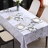 cheap Tablecloth-Waterproof Tablecloth PVC Oilproof Rectangle Table Cloth Table Cover for Party, Family Dining, Restrant