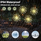abordables Lumières de cordes solaires-1pc feux d&#039;artifice solaires d&#039;extérieur, décoration de jardin en forme de sphère de Noël en forme d&#039;étoile à LED
