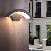 voordelige buiten wandlampen-buitenwandlamp 12w 24w boog moderne buitenwandlamp waterdicht ip65 stabiel op buiten zwarte wandlamp geschikt voor buitenveranda binnentuin badkamer slaapkamer ac85-265v