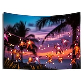 Недорогие Тапестри́ на океа́нском пляже-Пляжное освещение, подвесной гобелен, настенное искусство, большой гобелен, фреска, декор, фотография, фон, одеяло, занавеска, украшение для дома, спальни, гостиной