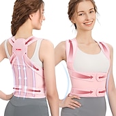 cheap Braces &amp; Supports-Back Brace Posture Corrector for Women: Shoulder Straightener Adjustable Full Back Support Upper and Lower Back Pain Relief - Scoliosis Hunchback Hump Thoracic Spine Corrector Pink Large