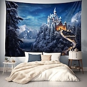 baratos tapeçaria de paisagem-castelo das maravilhas branco tapeçaria pendurada arte de parede grande tapeçaria mural decoração fotografia pano de fundo cobertor cortina casa quarto sala de estar decoração