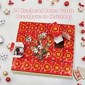 cheap Advent Calendar-Advent Calendar 2025 Jigsaw Puzzles - 24 Boxes 1008 Pieces Puzzles Countdown to Christmas, Christmas Gifts Stocking Stuffers, Christmas Decorations Christmas Puzzle for Adults Kids, Xmas Gift