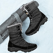お買い得  冬と雪のブーツ-ファー裏地付きメンズ断熱冬用スノーブーツ - 寒い天候や雪の降る条件に適した防水、滑り止めアウトドアブーツ