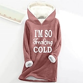 levne Humor a citáty vrcholy-dámská mikina mikina pulovr šerpa polyester dopis ležérní sportovní potisk teplý fuzzy comfrt mikina s dlouhým rukávem top mikroelastický pad &amp;amp; zimní comfrt prodyšná měkká tkanina