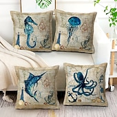 cheap Animal Style-1pc Throw Pillow Cover Ocean Tutle Animal Zipper Traditional Classic Outdoor Cushion for Sofa Couch Bed Chair