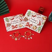 preiswerte Adventskalender-Weihnachts-Adventskalender, Countdown-Kalender, Geschenkbox-Set, Weihnachts-DIY-Perlen-Handschmuck, Advents-Christbaum-Armband-Geschenk, Weihnachtsgeschenk