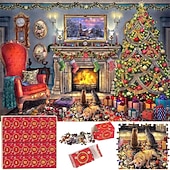 cheap Advent Calendar-Advent Calendar 2025 Jigsaw Puzzles - 24 Boxes 1008 Pieces Puzzles Countdown to Christmas, Christmas Gifts Stocking Stuffers, Christmas Decorations Christmas Puzzle for Adults Kids, Xmas Gift