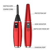 رخيصةأون الحلاقة و إزالة الشعر-أداة تجعيد الرموش الساخنة، شاشة LCD قابلة لإعادة الشحن عبر USB لتجعيد الرموش، مستشعر درجة الحرارة الطبيعي، تسخين سريع، آمن يدوم طويلاً، خالي من المتاعب