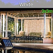 billige Soldrevet-1 stk solar led gardin krans på vinduet utendørs vanntette eventyrlys 8 lysmoduser for festival nyttår dekor led lys juledekorasjon, halloween dekorasjoner lys utendørs skinn