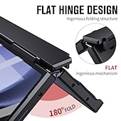 abordables Carcasas Samsung-Funda para teléfono Samsung Galaxy Z Fold 6 Z Fold 5 Z Fold 4 Z Fold 3 cubierta trasera con soporte de pie con protector de pantalla magnético color sólido PC