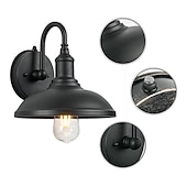 economico applique da esterno-lampada da esterno per fienile con sensore dal tramonto all&#039;alba applique da parete per esterni da 12,3 pollici lampada per montaggio a parete per fattoria lampada esterna a collo di cigno lanterna da
