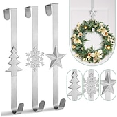olcso Christmas Bath-karácsonyi koszorú fogas az ajtó felett fém koszorú horog csillag karácsonyfa hópehely kampó karácsonyi parti dekoráció ajtó fal otthoni iroda, ezüst