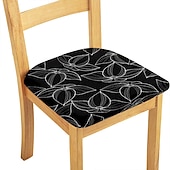 abordables Couverture de chaise de salle à manger-Housse de chaise de salle à manger housse de siège de chaise extensible en daim hydrofuge doux uni couleur unie durable lavable protecteur de meubles pour salle à manger fête