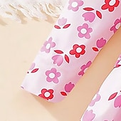 levne 3D květinové šaty-Velikonoce Girls &#039; 3D Květinový Šaty Růžová Dlouhý rukáv 3D tisk Podzim Zima Dovolená Sporty a outdoor Denní Roztomilý Na běžné nošení Krásná Děti 4-12 let Volnočasové šaty Áčkové šaty Nad kolena
