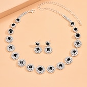 economico Parure di gioielli-Set di gioielli 2 pezzi Strass Lega 1 collana Orecchini Per donna Di tendenza Moda Semplice geometrico Di forma geometrica Parure di gioielli Per Matrimonio Feste Invitati del matrimonio