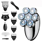 cheap Shaving &amp; Hair Removal-Men Head Shavers  Wet and Dry Detachable Electric Shaver Nose Hair Trimmer Face Brush Grooming Set Rechargeable Razor