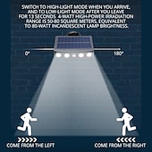 economico elettrodomestici-1/2 confezione da 4000 W lampada da parete solare girevole a LED per esterni impermeabile girevole 270 grandangolo pir sensore di movimento del corpo umano con staffa adatta per illuminazione stradale