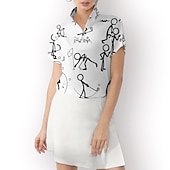 Women's Golf Polo Shirt White Short Sleeve Sun Protection Top Ladies Golf Attire Clothes Outfits Wear Apparel 18