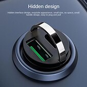 ieftine Kit Bluetooth Mașină/Hands-free-încărcător auto usb tip-c încărcare rapidă inel metalic mini încărcător auto priză brichetă adaptor accesorii auto