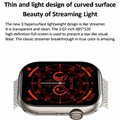 cheap Smartwatch-HK9 PRO MAX Smart Watch 2.02 inch Smartwatch Fitness Running Watch Bluetooth Pedometer Call Reminder Fitness Tracker Compatible with Android iOS Women Men Long Standby Hands-Free Calls Message