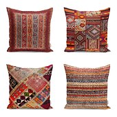 billige boho stil-kelim geometrisk dobbel side putetrekk 1 stk mykt dekorativt firkantet putetrekk putetrekk for soverom stue sofa sofa stol
