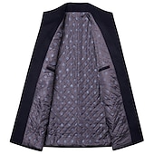 billiga Trenchcoat för män-Herr Vinterkappa Yllekappa Rock Kavaj Kontor Företag Vinter Ylle Vindtät Varm Ytterkläder Kläder Yrke / Affär Ensfärgat Ficka Hög krage Enkelknäppt med Ett Knapphål