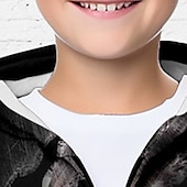 billiga Pojkens 3D-djur-Pojkar 3D Tiger Huvtröja Kappa Ytterkläder Långärmad 3D-tryck Höst Vinter Mode Streetwear Häftig Polyester Barn 3-12 år Utomhus Ledigt Dagligen Normal