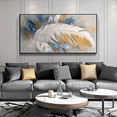 tanie Obrazy z martwą naturą-Handmade ręcznie malowany obraz olejny wall art nowoczesne abstrakcyjne pióro martwa natura krajobraz dekoracja wnętrz walcowane płótno bez ramki nierozciągnięte