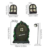 tanie rzeźby i posągi ogrodowe-miniaturowe wróżkowe okno i drzwi do domu dla drzew śliczne miniaturowe wróżkowe ogrody śliczne dekoracje w kształcie drzewa drzwi ogrodowe kreatywne świecące dekoracje w kształcie drzewa bajkowe