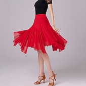 preiswerte Lateinische Röcke-Latein-Tanz Lateinischer Salsa-Tanz Röcke Pure Farbe Damen Leistung Freizeitskleidung Normal Tüll