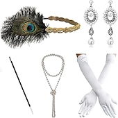 economico Accessori e altro-Anni 1920 Il grande Gatsby Abiti Il grande Gatsby Invitato al matrimonio Halloween Halloween Ricevimento di nozze Addio al Nubilato Adulti Guanti Orecchini Collana Tutte le stagioni