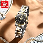 cheap Mechanical Watches-OLEVS 6673 Fashion Business Silver Stainless Steel Women Mechanical Watches Top Brand Luxury Waterproof Automatic Watch