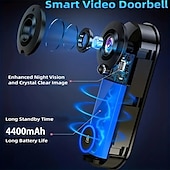olcso Videós kaputelefonok-wifi csengő továbbfejlesztett csengő kamera vezeték nélküli 2.4g wifi intelligens ajtócsengő éjjellátó funkcióval pir érzékelő emlékeztető támogatás 32g tf kártya fényképezésre alkalmas kaputelefon