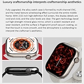 cheap Smartwatch-HK9 PRO MAX Smart Watch 2.02 inch Smartwatch Fitness Running Watch Bluetooth Pedometer Call Reminder Fitness Tracker Compatible with Android iOS Women Men Long Standby Hands-Free Calls Message