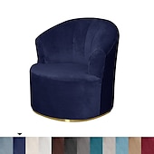economico COPERTURA PRODURA E COPERCHIO SENZA ARGINE-Fodera per sedia girevole in velluto elasticizzato fodera per sedia casual accento stile moderno fodera per sedia con braccioli rotondi protezione per mobili addensare tessuto spandex lavabile
