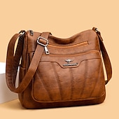 halpa Olan yli kannettavat laukut-naisten musta ruskea crossbody laukku, jossa on useita vetoketjullisia taskuja - tyylikäs ja käytännöllinen jokapäiväinen olkalaukku töihin ja arkikäyttöön